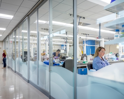 Hallway with lab