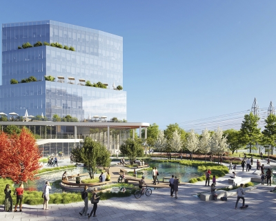 Exterior render community space