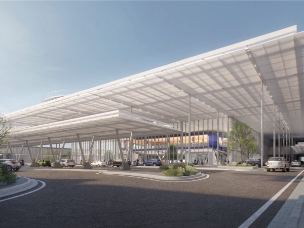 Approach roadway at Houston Intercontinental Airport (Page in collaboration with Grimshaw)