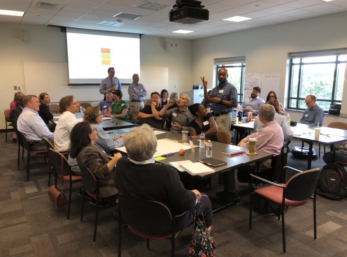 people in a meeting space